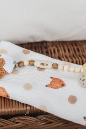 Fita de Chupeta Personalizada e Mola com Animal