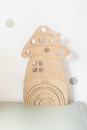 Peças decorativas em MDF com dados de nascimento